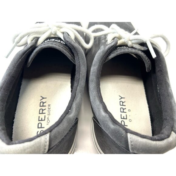 mens sperry topsider canvas shoes/size 10W stately/Charcoal Gray - Picture 14 of 16